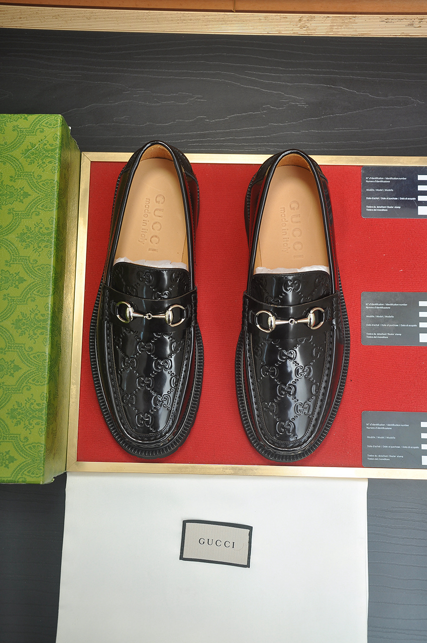 Gucci men's leather shoes-49