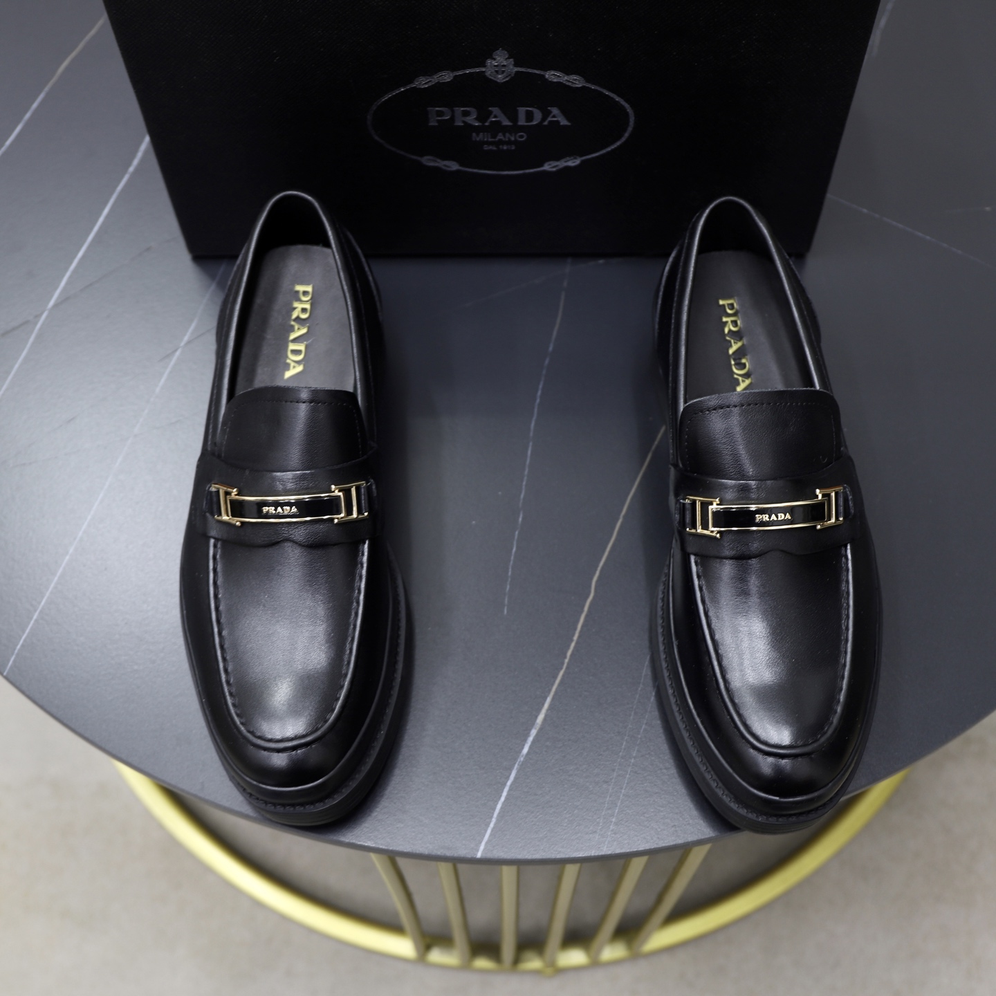 Prada men's leather shoes-65