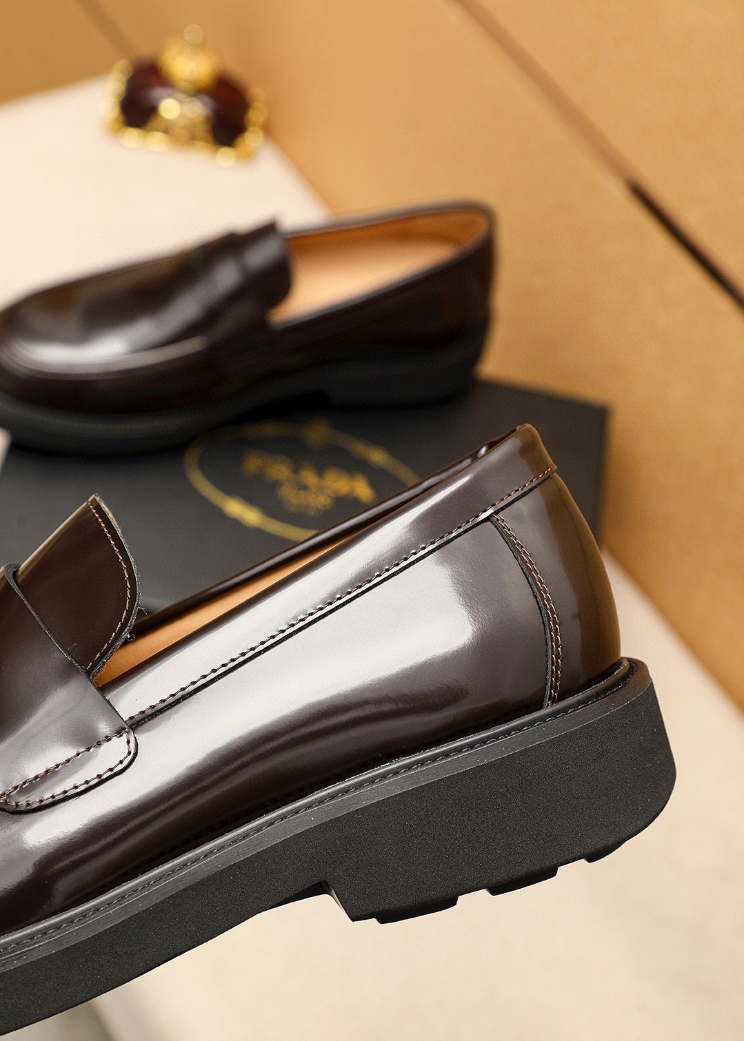 Prada men's leather shoes-53