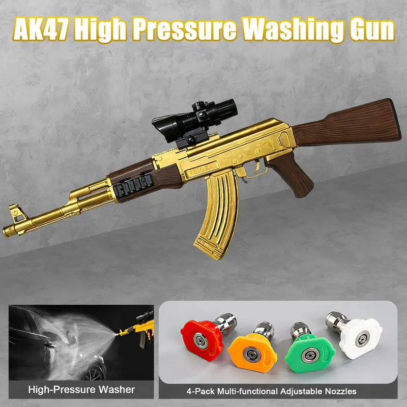High-pressure wash gun, rotary car wash gun with a 3/8-inch quick-connect fitting, includes 5 high-pressure nozzles, car foam sprayer, car wash equipment