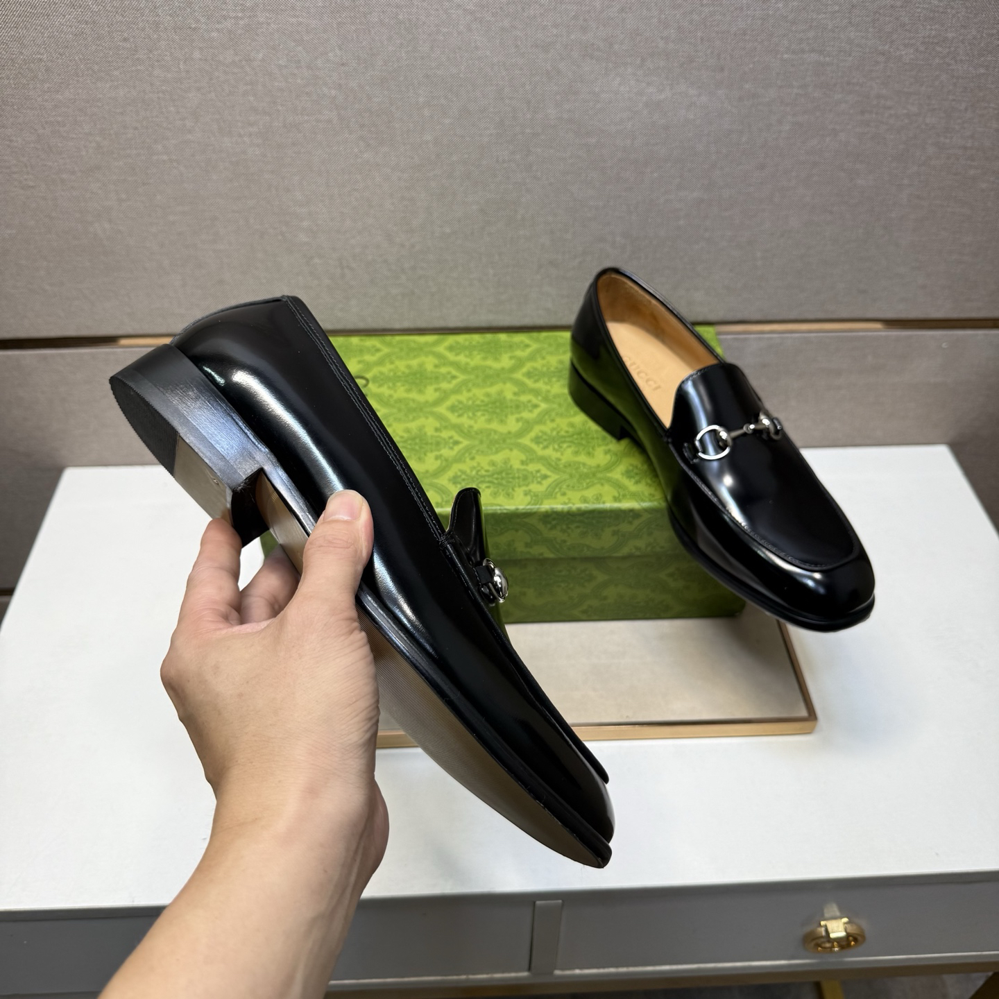Gucci men's leather shoes-15