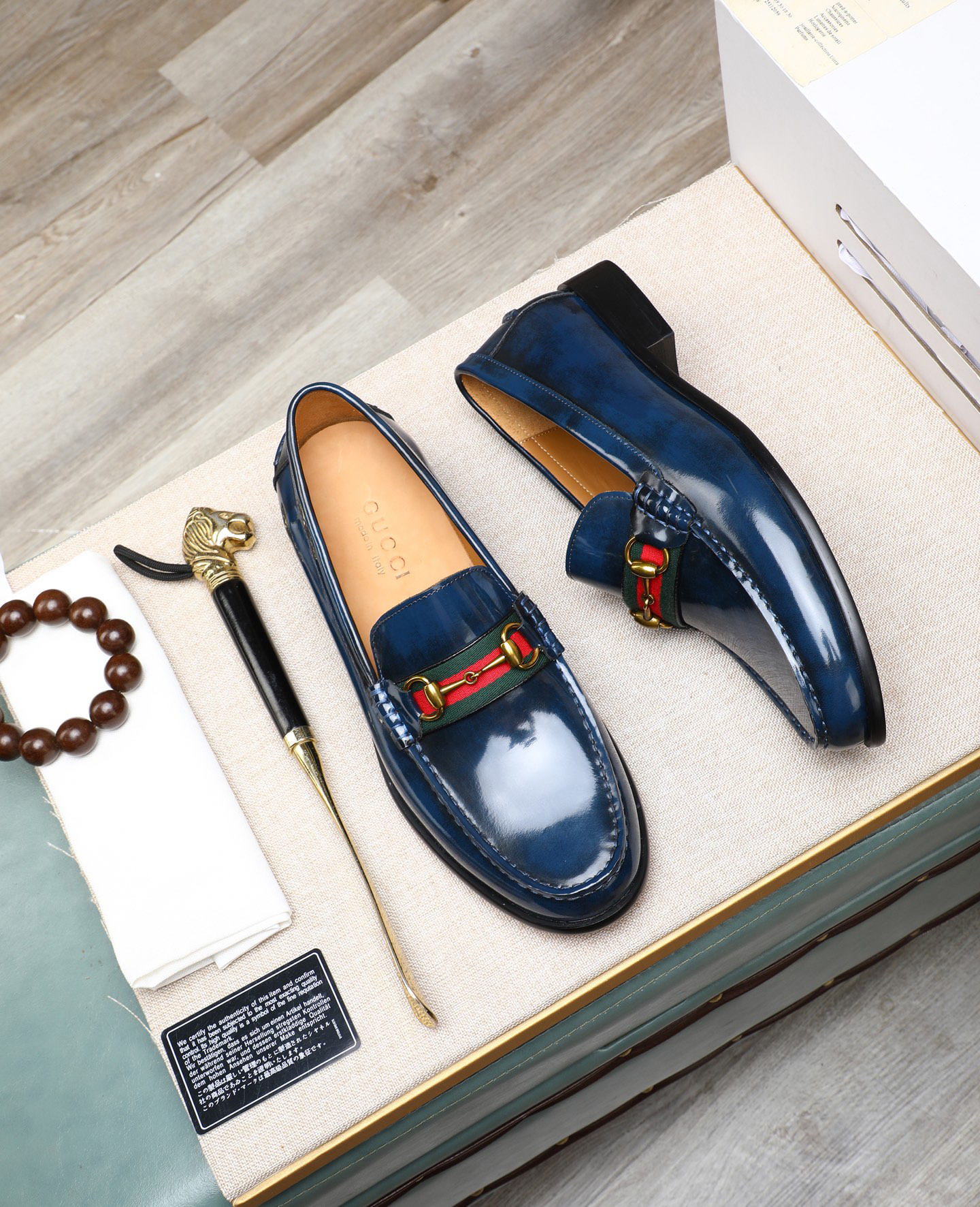 Gucci men's leather shoes-5