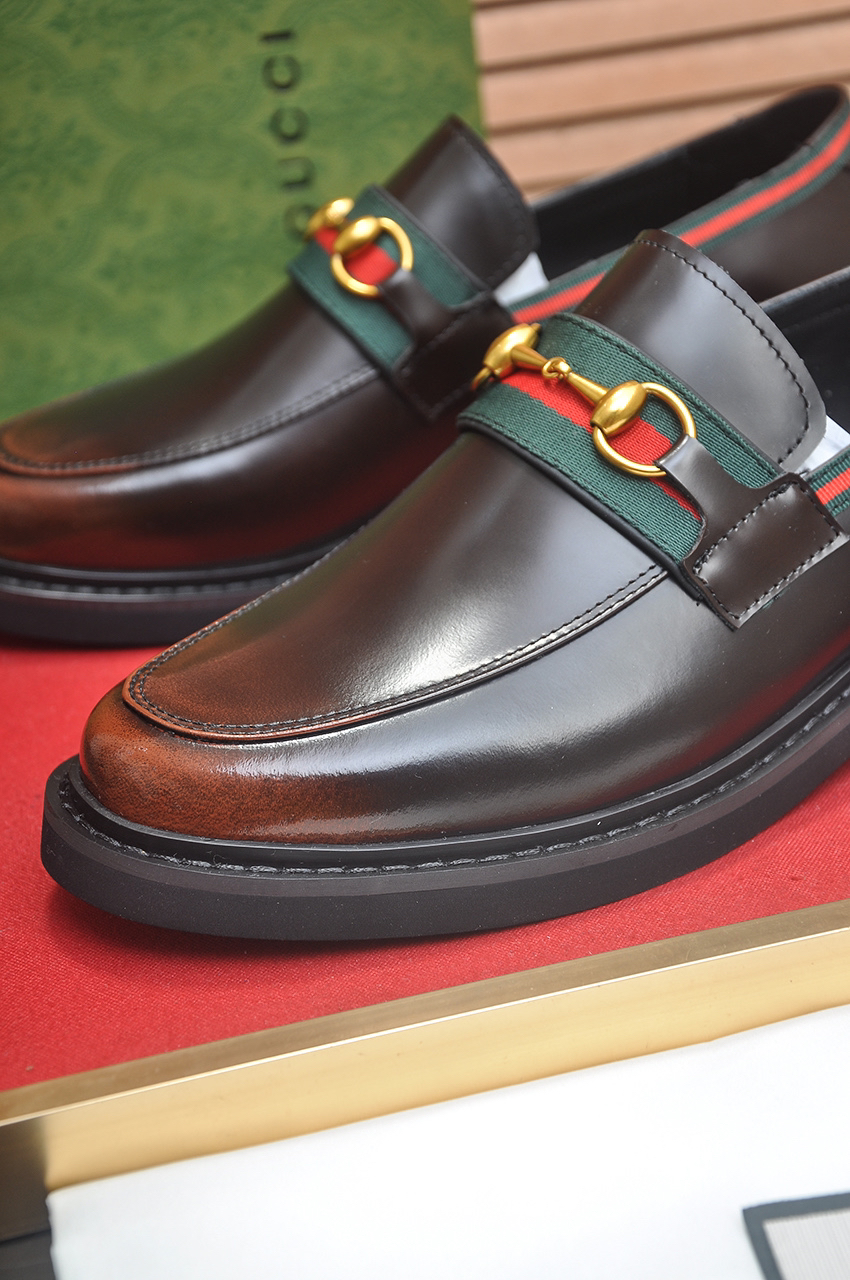 Gucci men's leather shoes-93