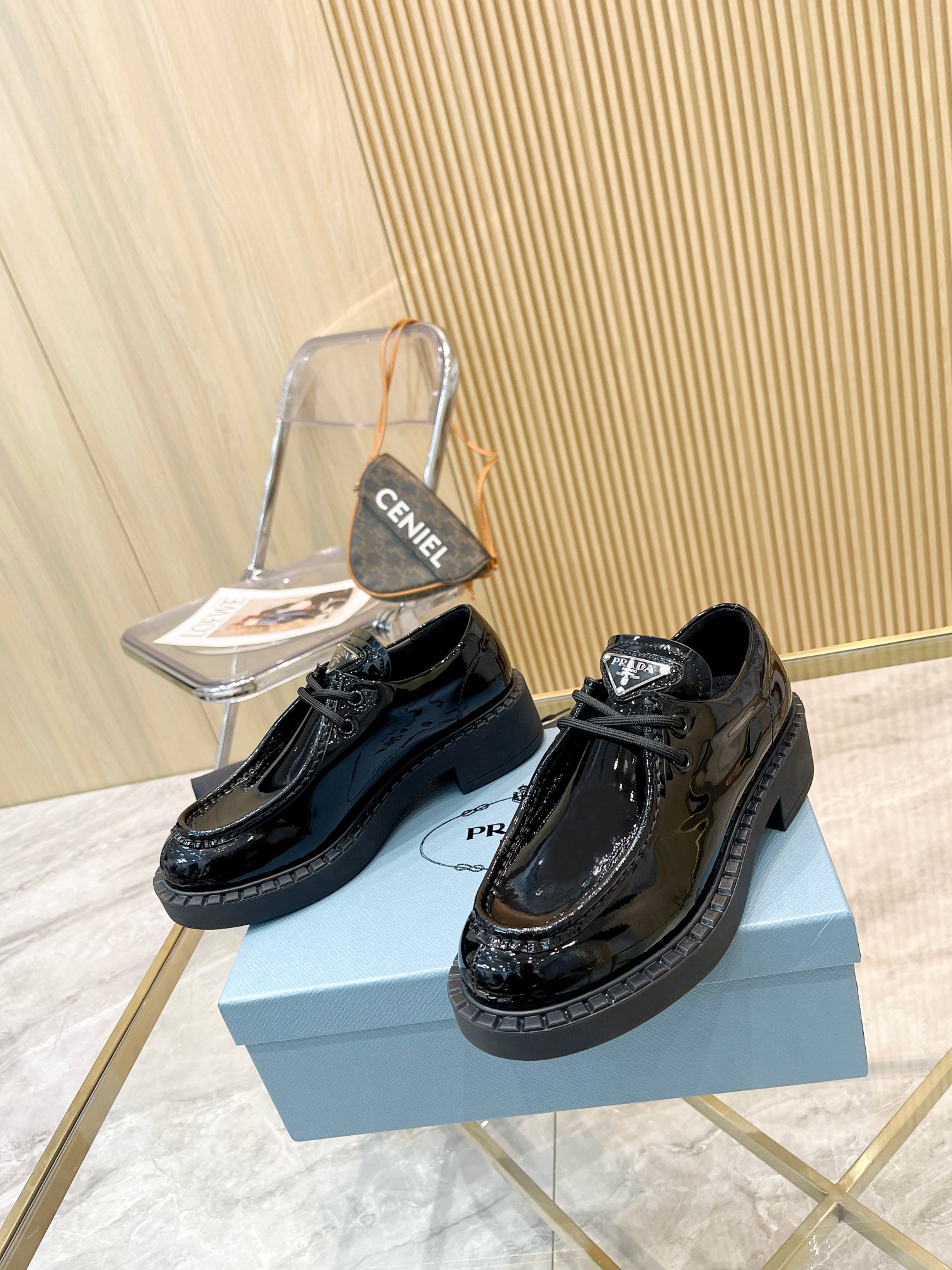 Prada women's leather shoes-30