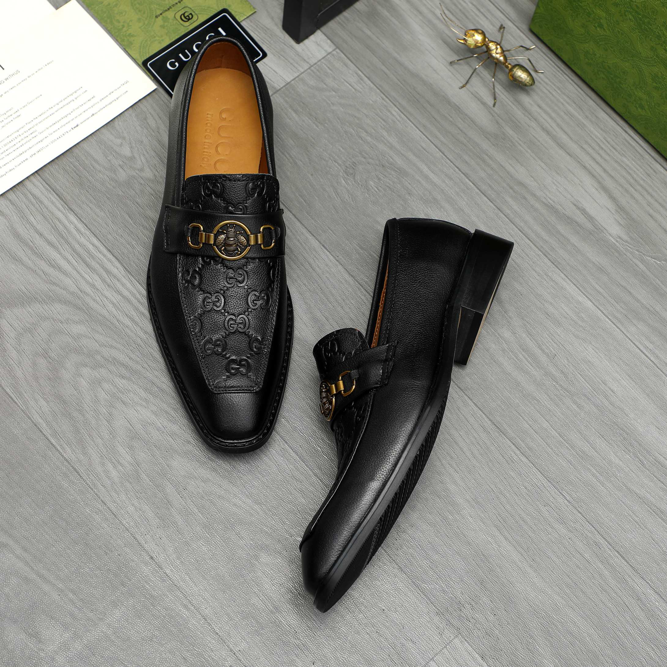 Gucci men's leather shoes-84