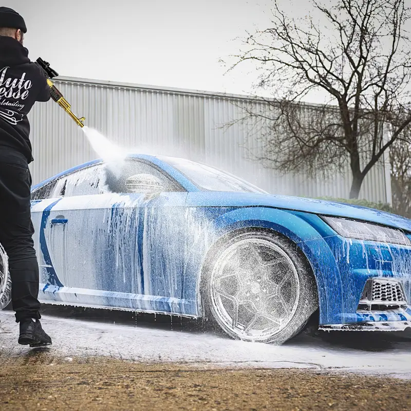 High-pressure wash gun, rotary car wash gun with a 3/8-inch quick-connect fitting, includes 5 high-pressure nozzles, car foam sprayer, car wash equipment