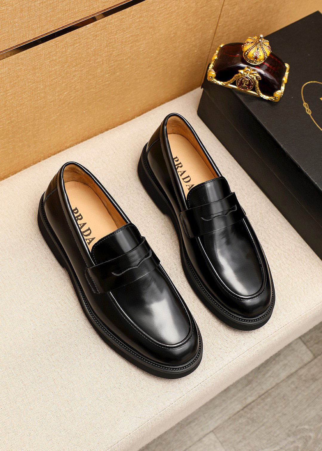 Prada men's leather shoes-55