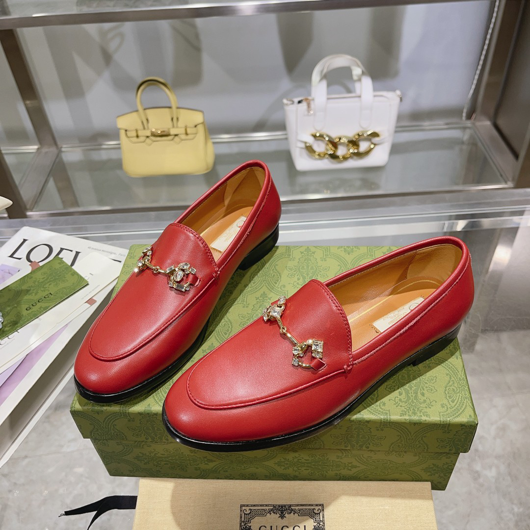 Gucci women's leather shoes-24