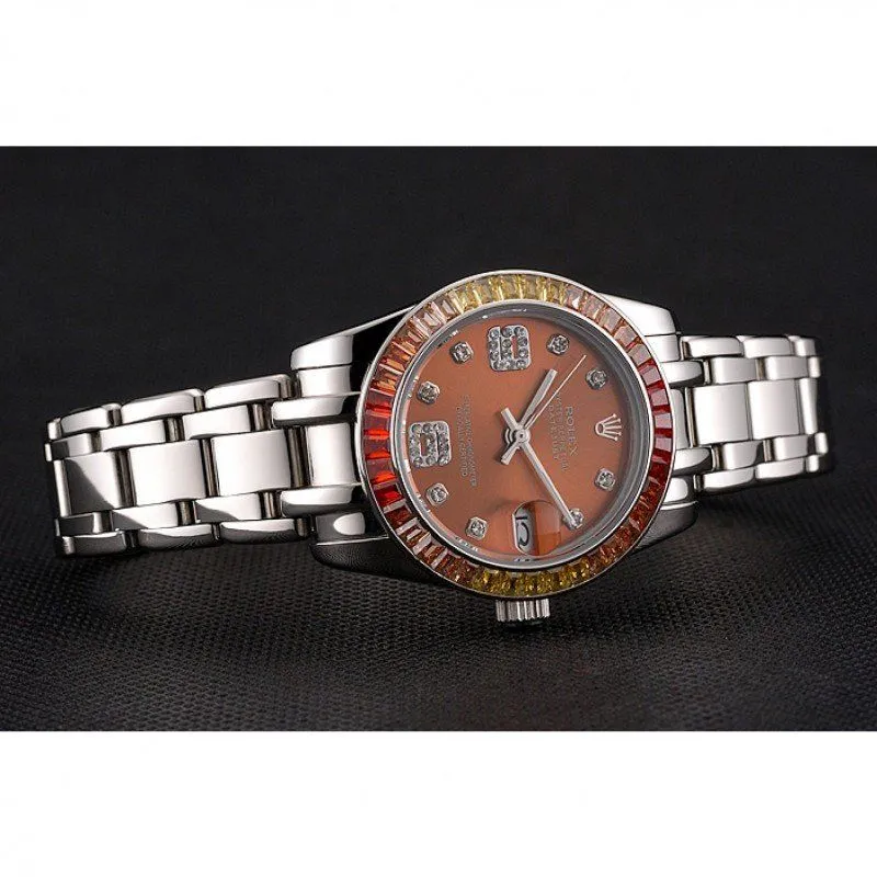 Datejust Pearlmaster 39 Cognac Dial Stainless Steel Case And Bracelet
