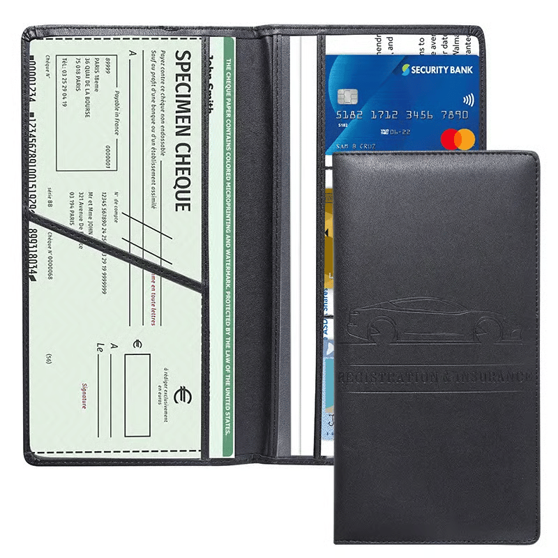 ✨Car Registration & Insurance Card Holder-With Magnetic Shut for Cards, Essential Document, Driver License