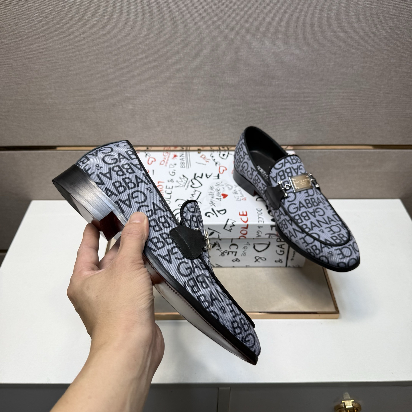 D&G men's leather shoes-94