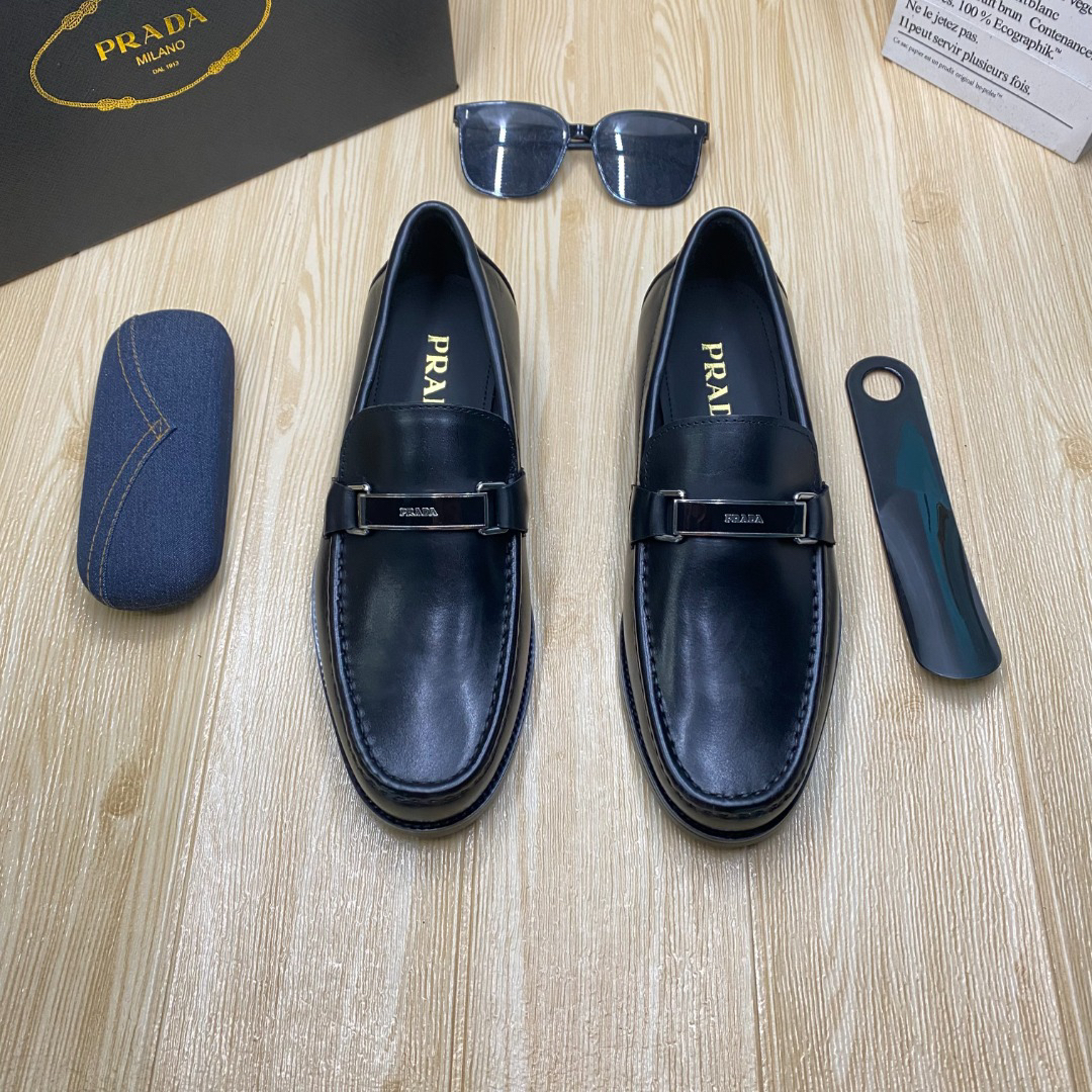 Prada men's leather shoes-5