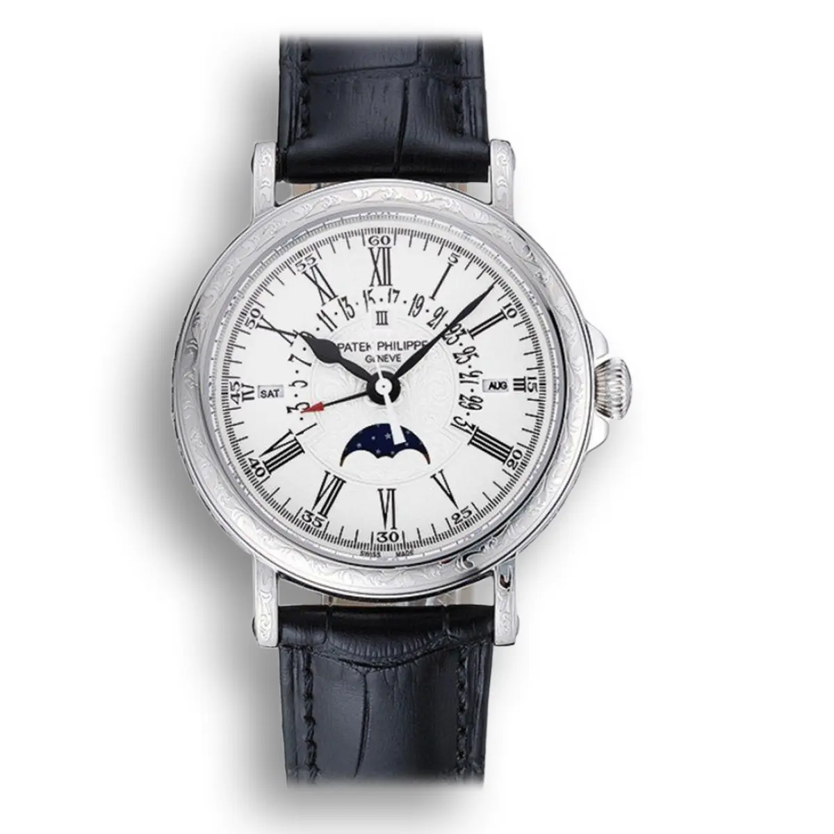 Perpetual Calendar Dial White 40 mm, Stainless Steel