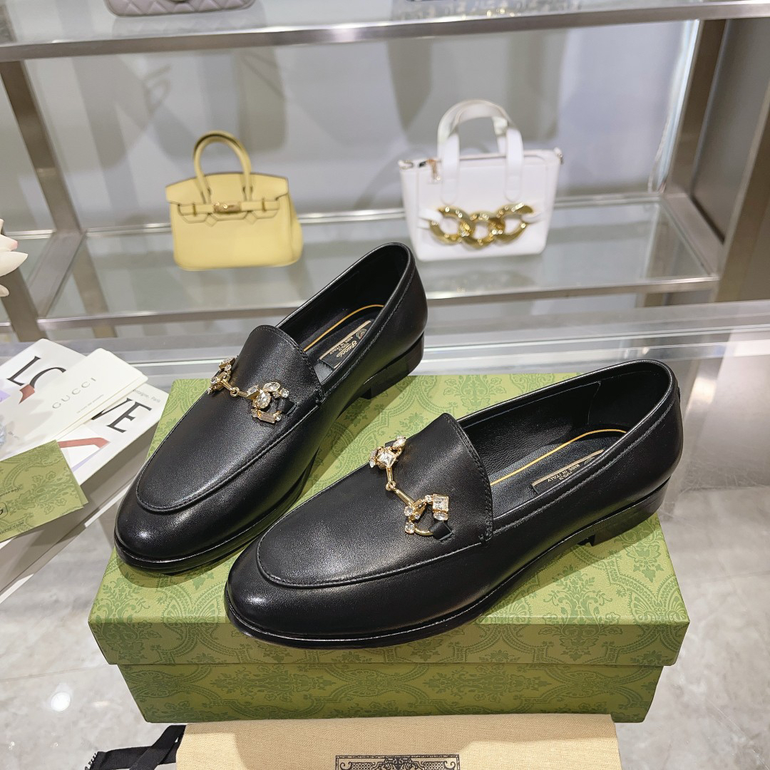 Gucci women's leather shoes-20