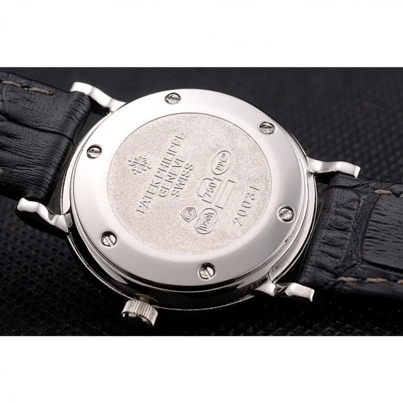 Calatrava Black & Diamond Dial 28 mm, Stainless Steel