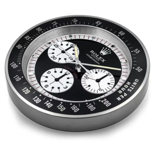daytona paul newman wall clock white logo