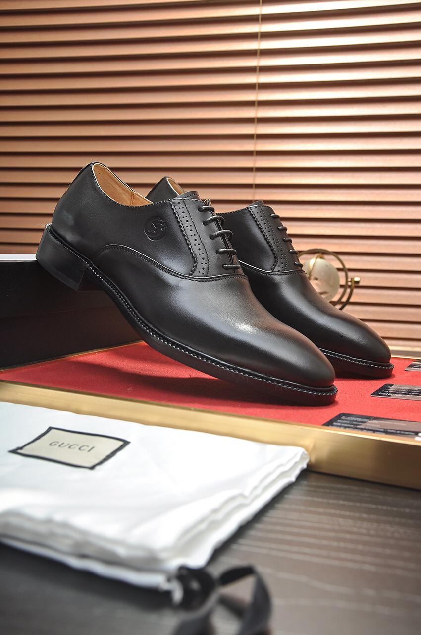Gucci men's leather shoes-63
