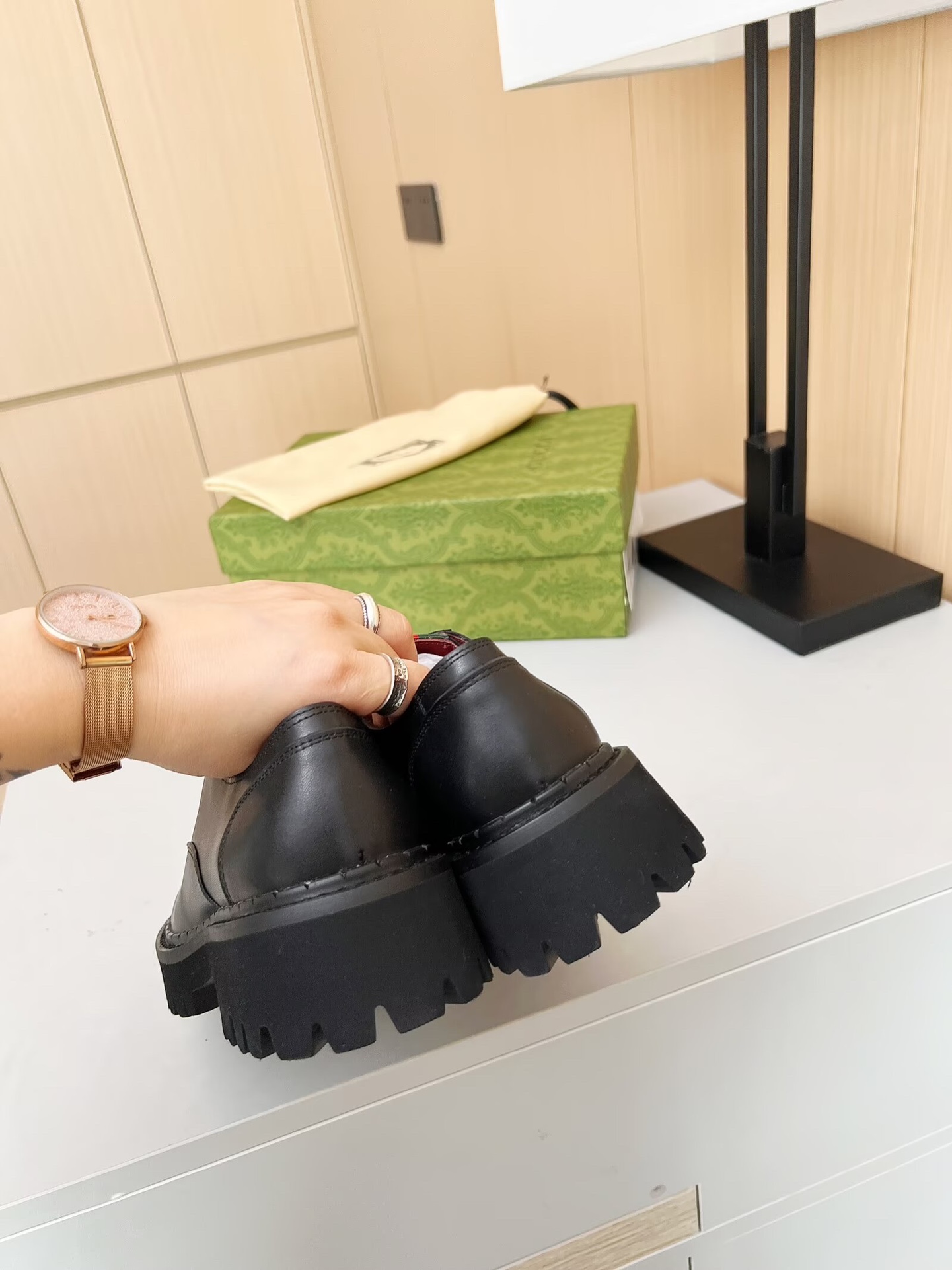 Gucci women's leather shoes-68
