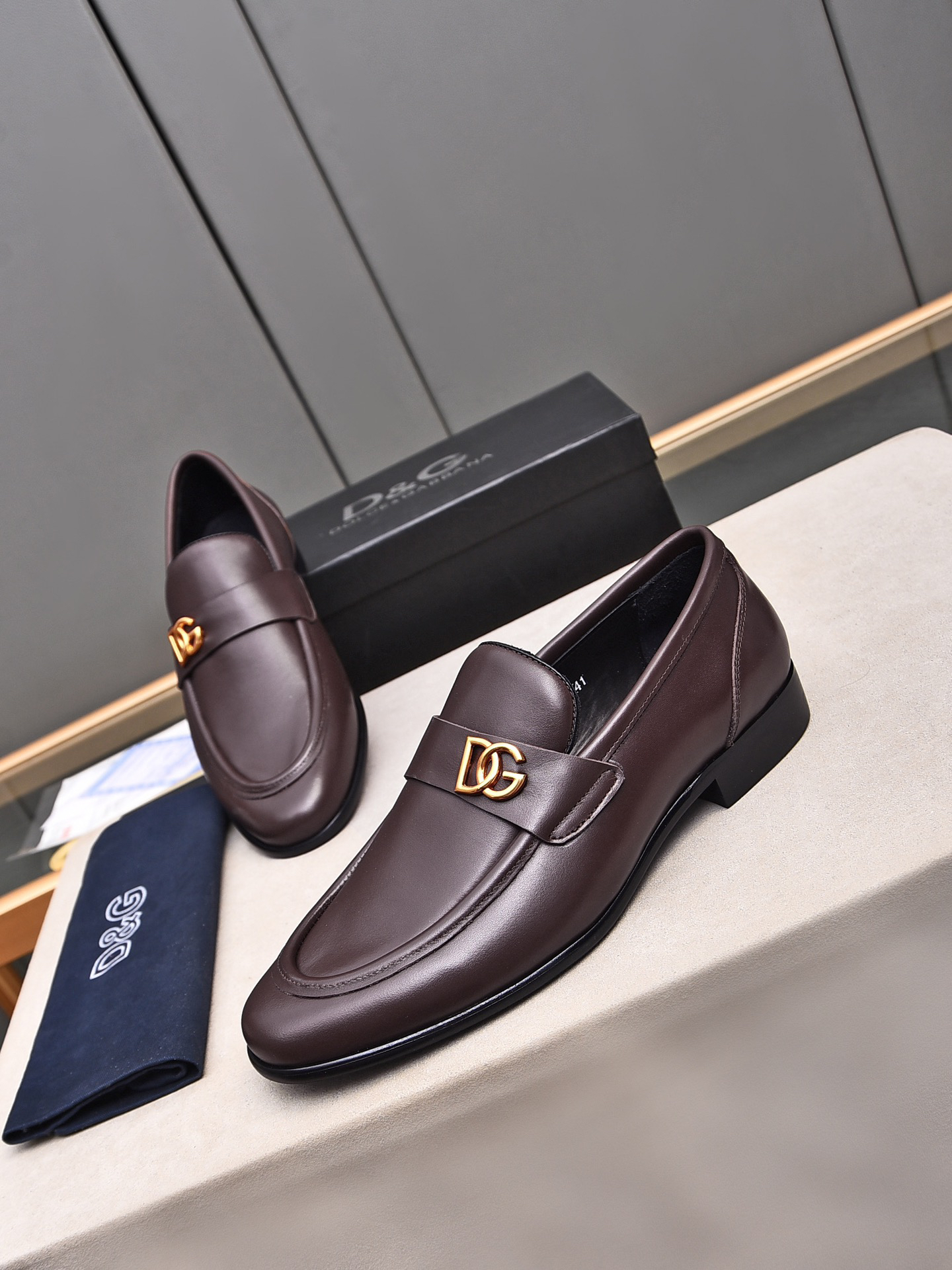 D&G men's leather shoes-62