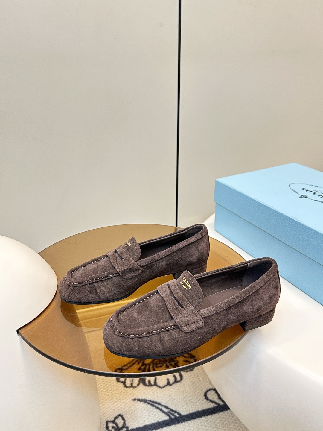 Prada women's leather shoes-48