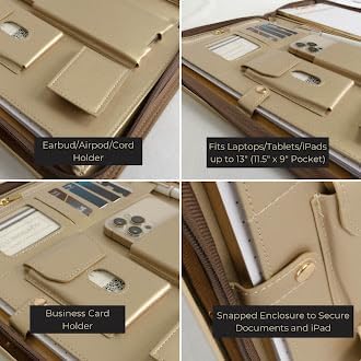 Brown Vegan Leather Professional Document Folder (8.5 x 11 inches)
