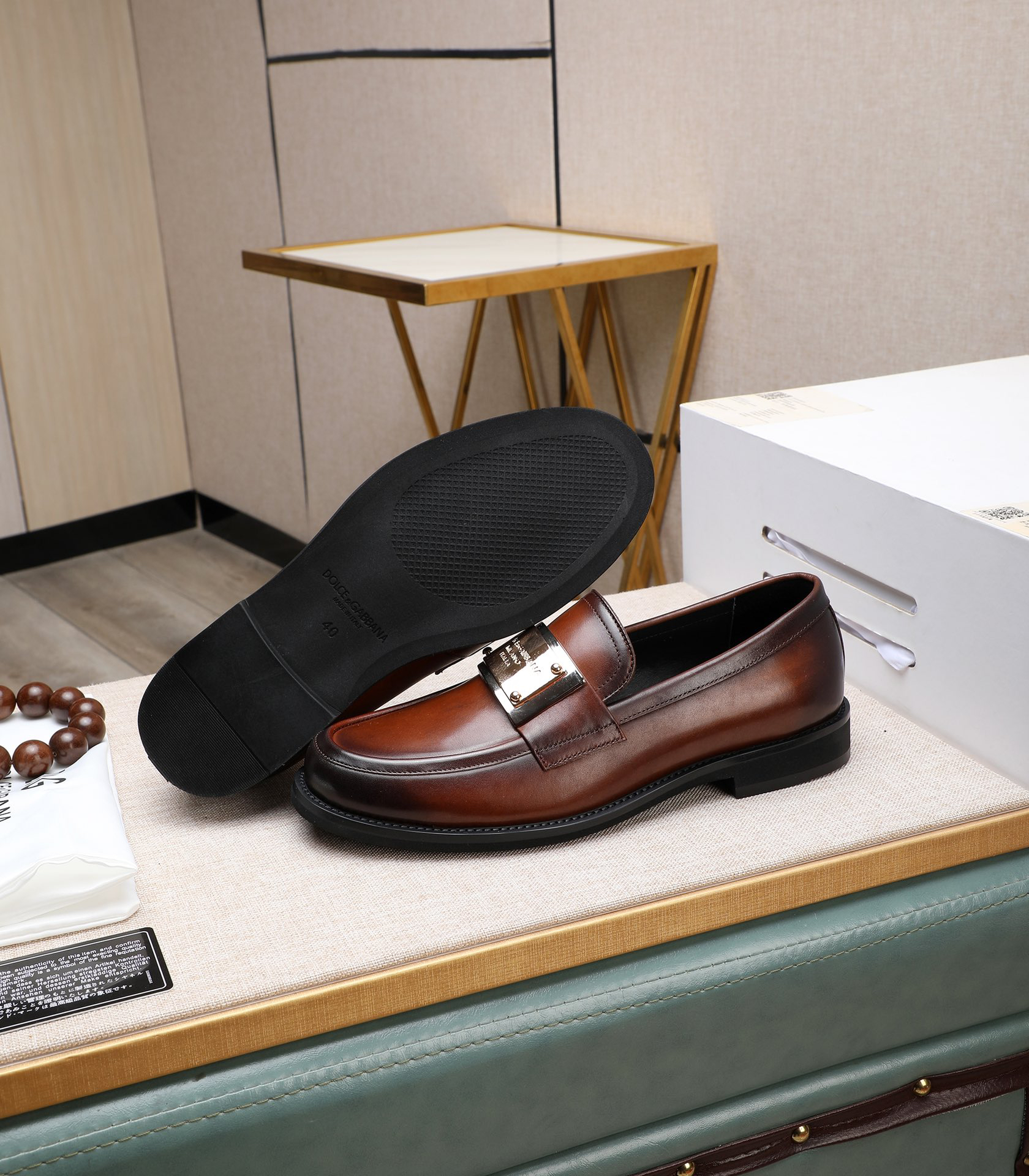 D&G men's leather shoes-6
