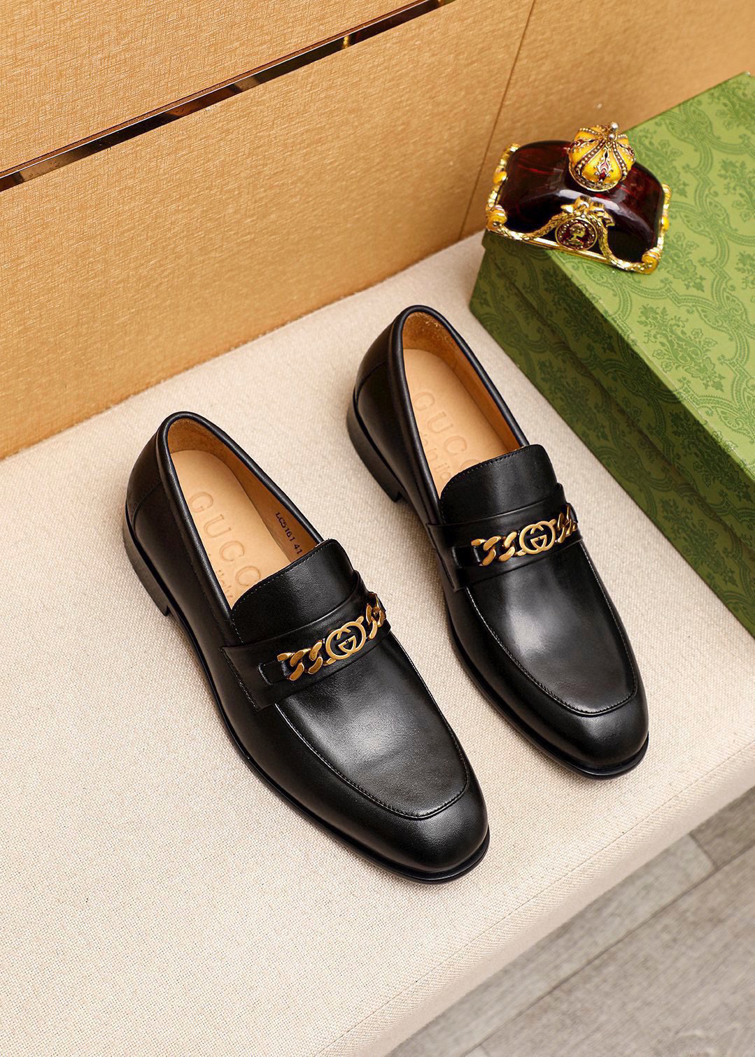 Gucci men's leather shoes-80