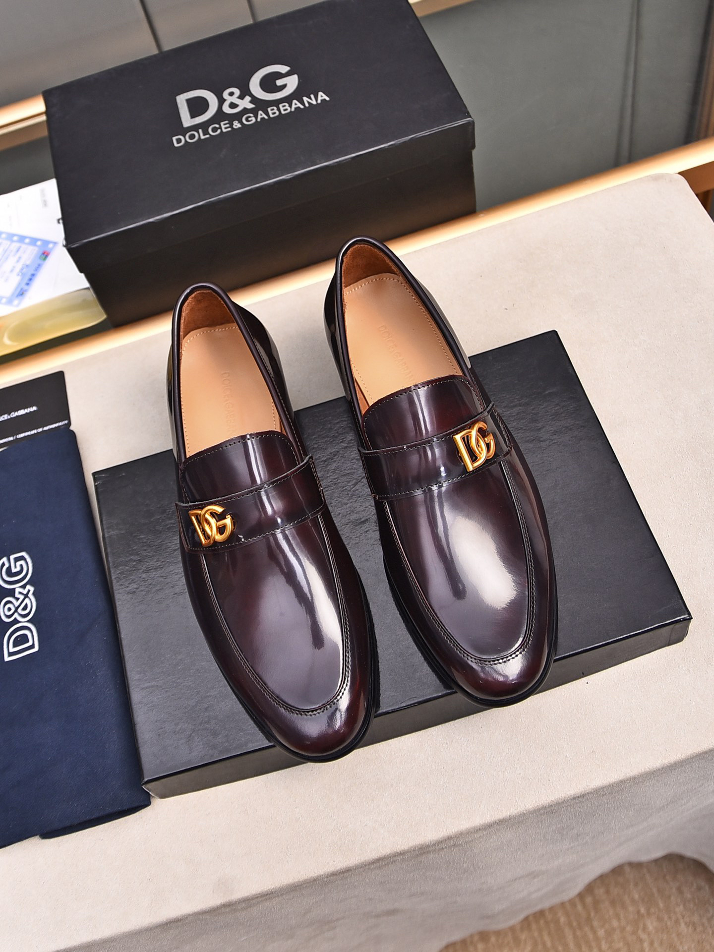 D&G men's leather shoes-64