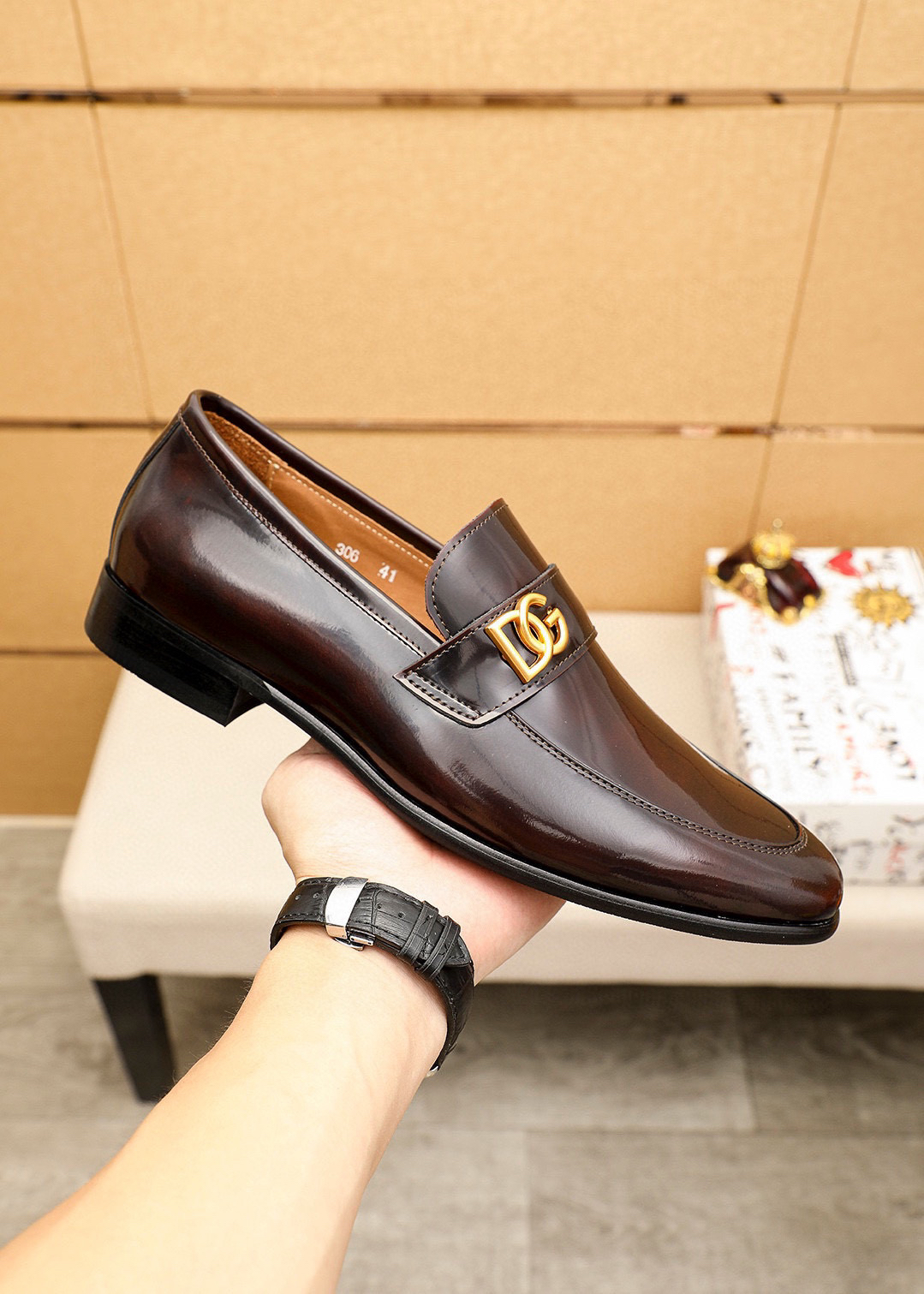D&G men's leather shoes-55