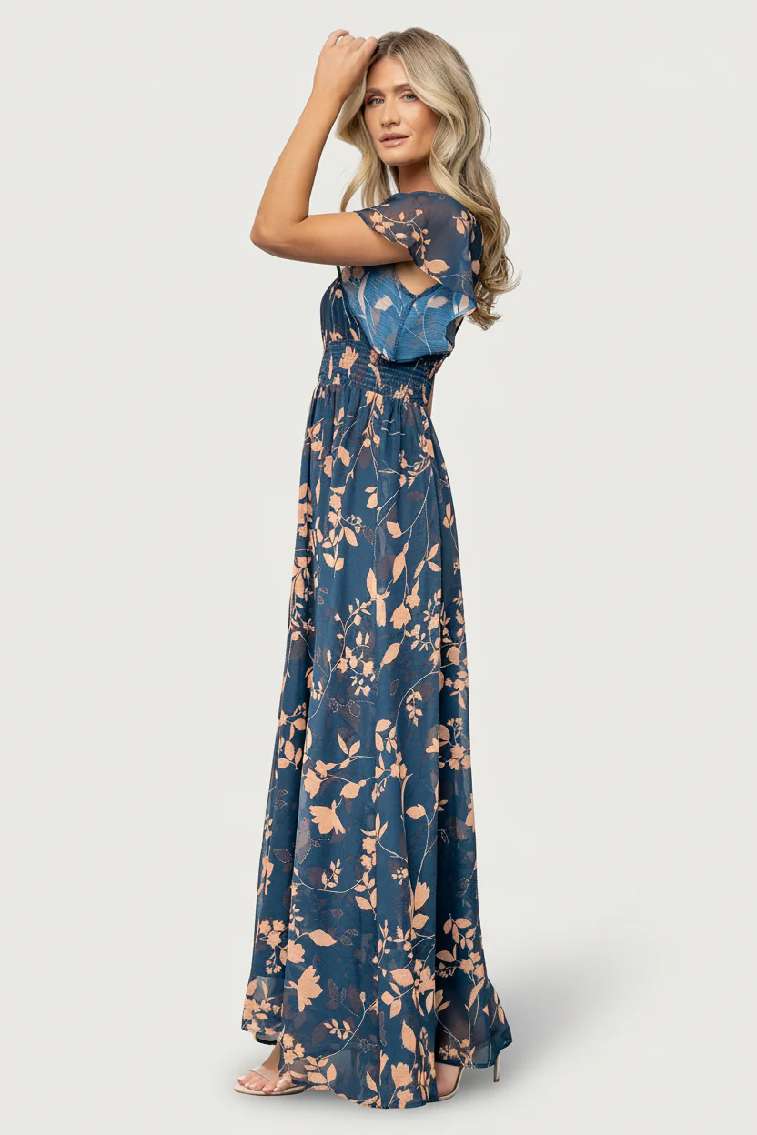 Lynlee Metallic Maxi Dress | Topaz