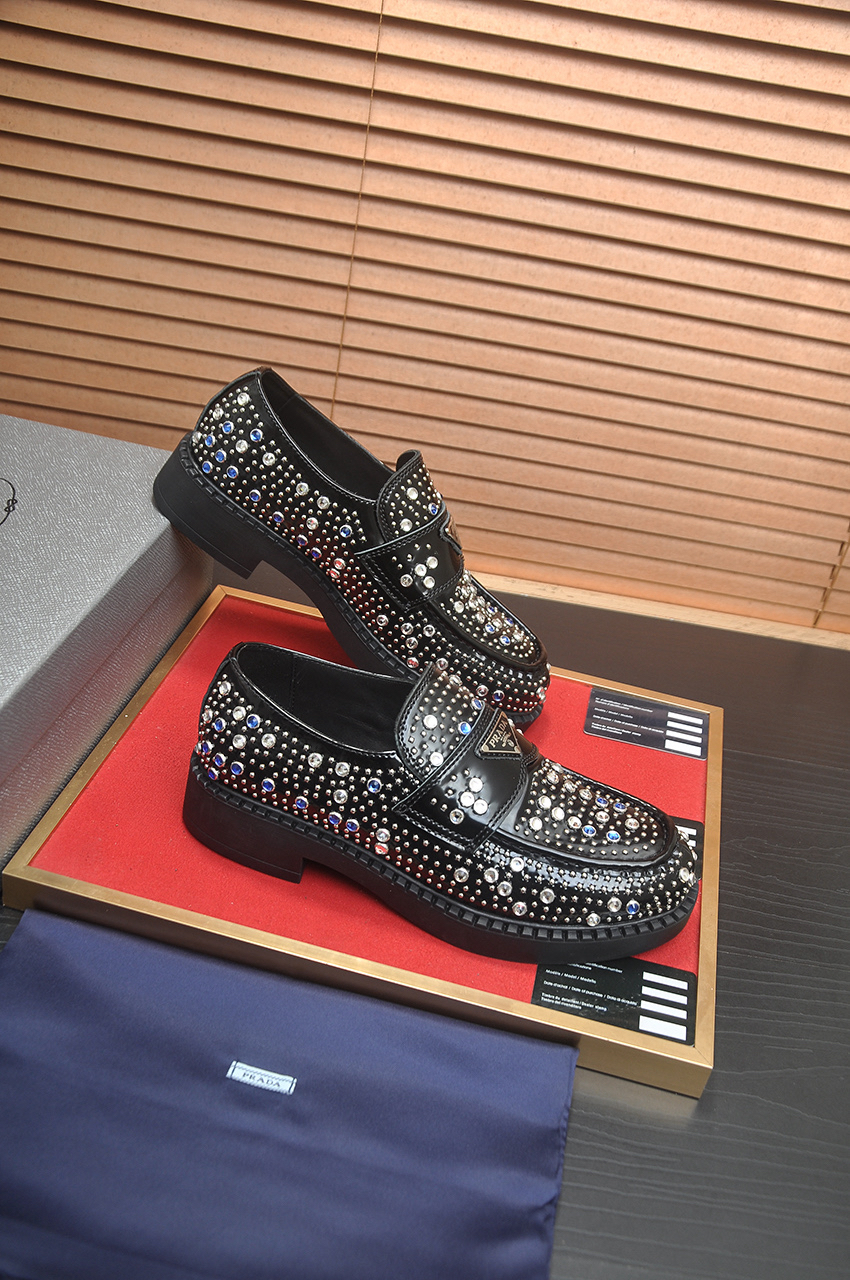 Prada men's leather shoes-50