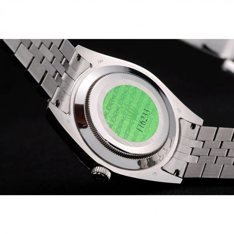 DateJust Stainless Steel Ribbed Bezel Flower Silver Dial 41983