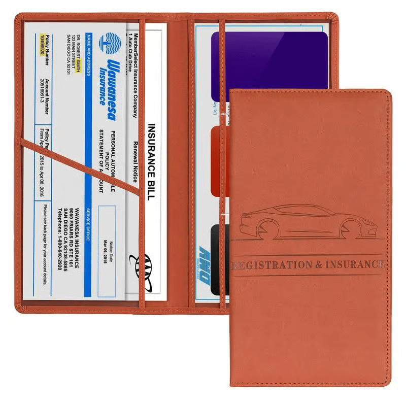 ✨Car Registration & Insurance Card Holder-With Magnetic Shut for Cards, Essential Document, Driver License