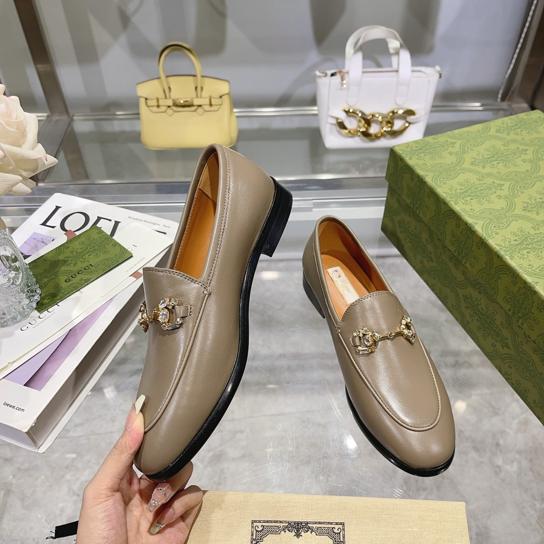 Gucci women's leather shoes-27
