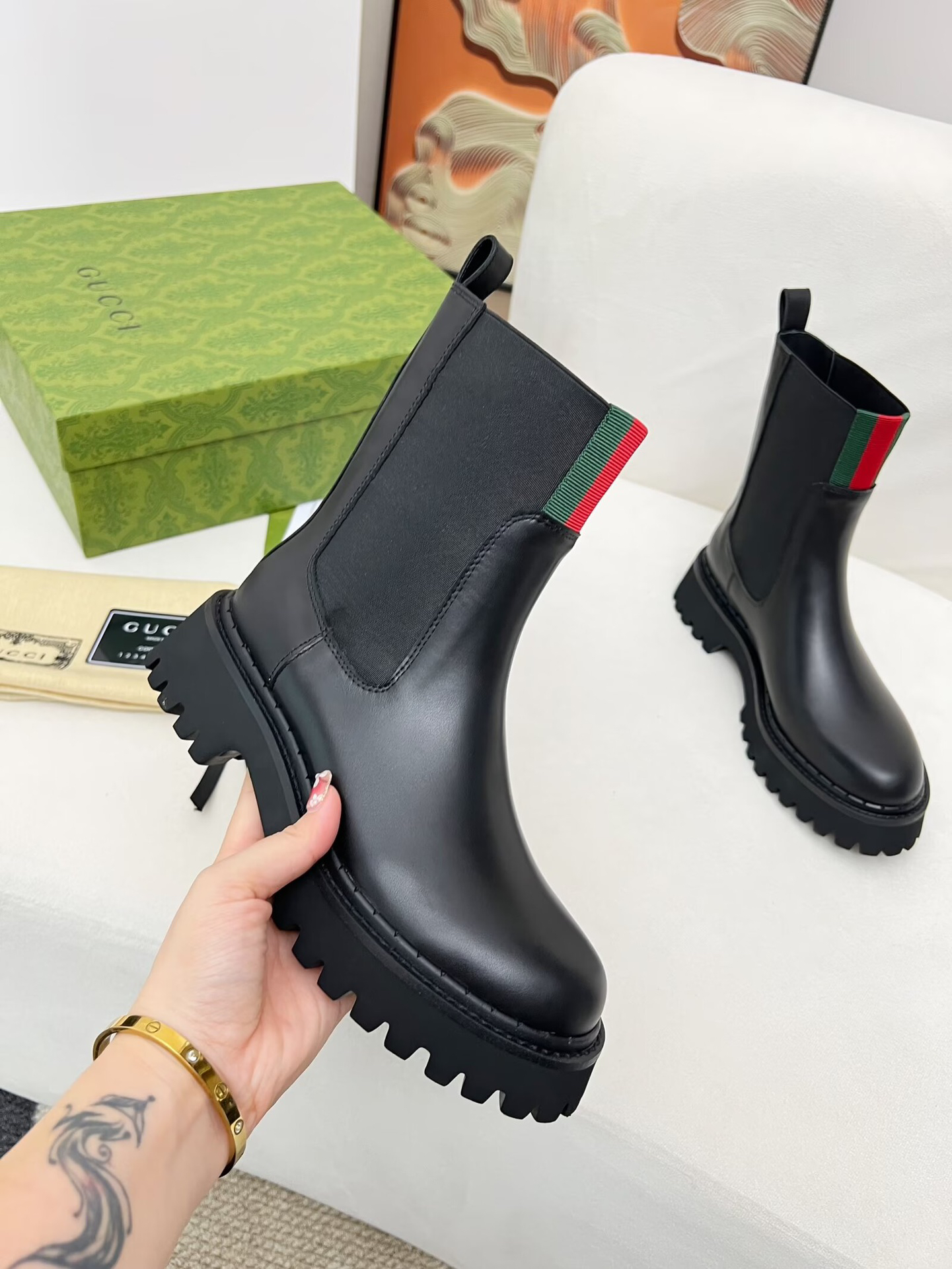 Gucci women's leather shoes-7