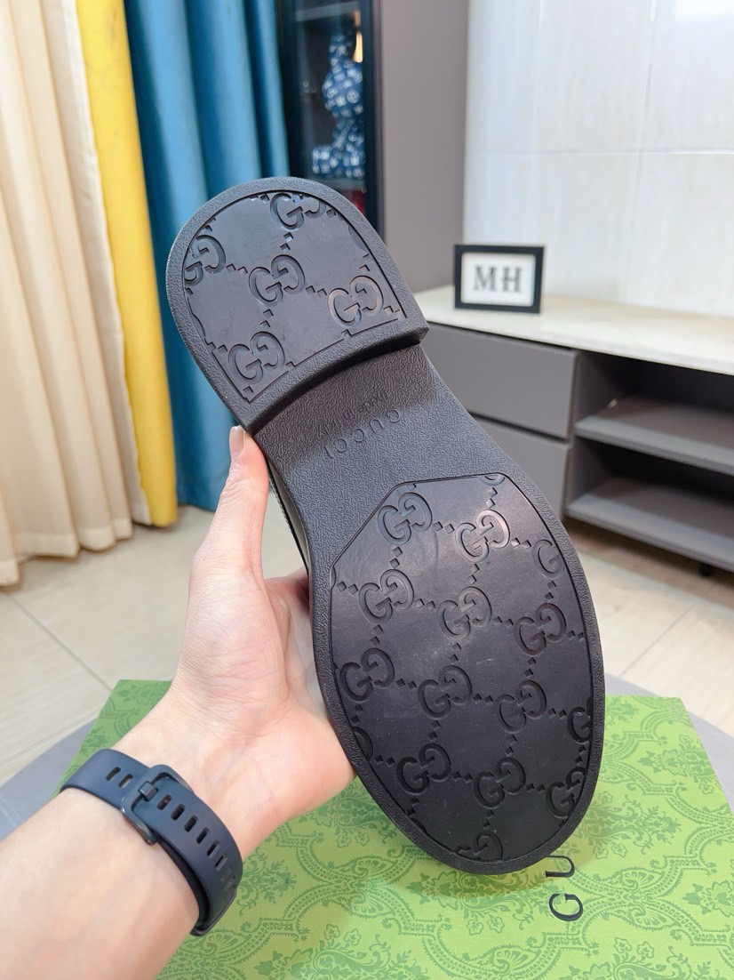 Gucci men's leather shoes-2