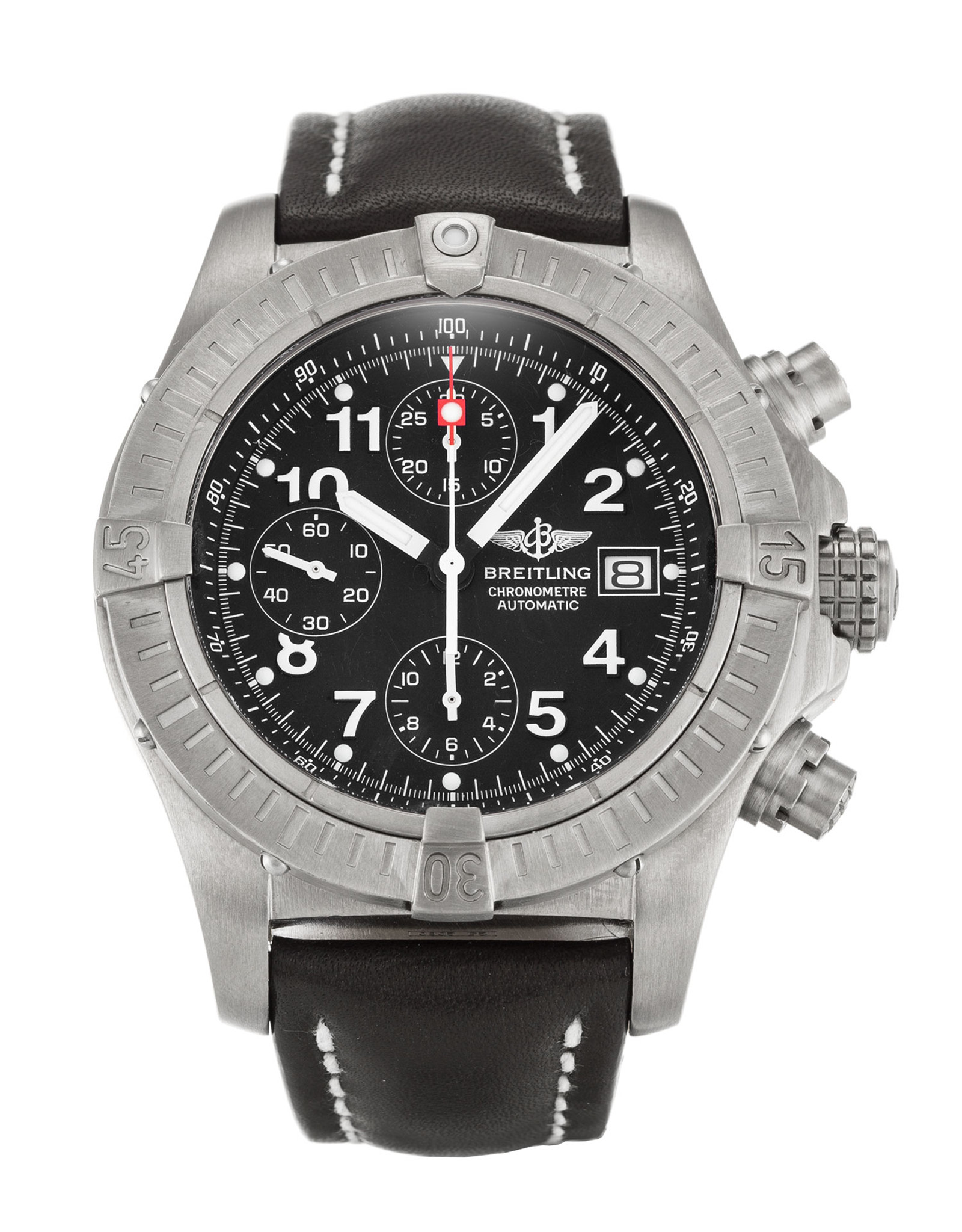 Chrono Avenger Black Dial Leather Strap E13360