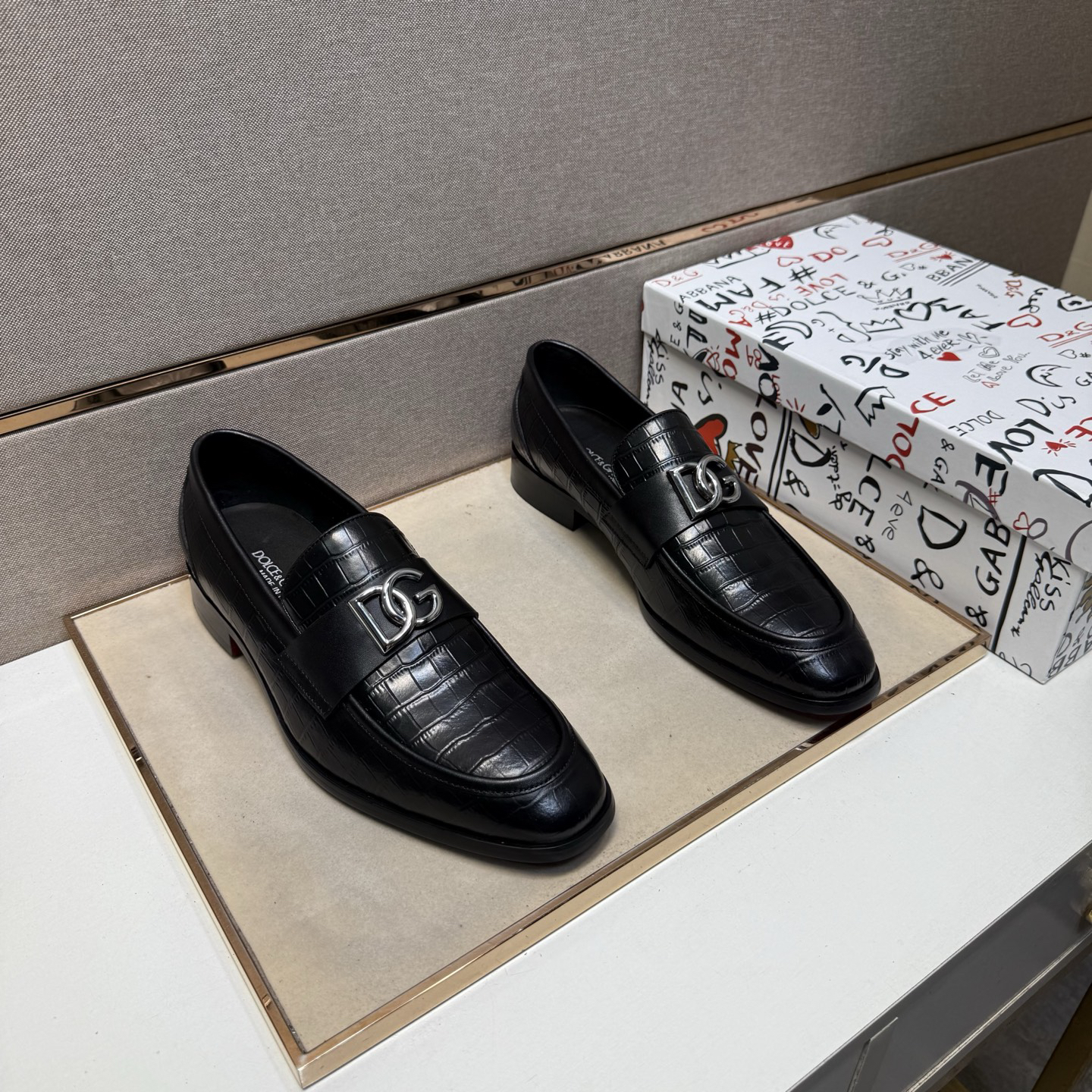 D&G men's leather shoes-96