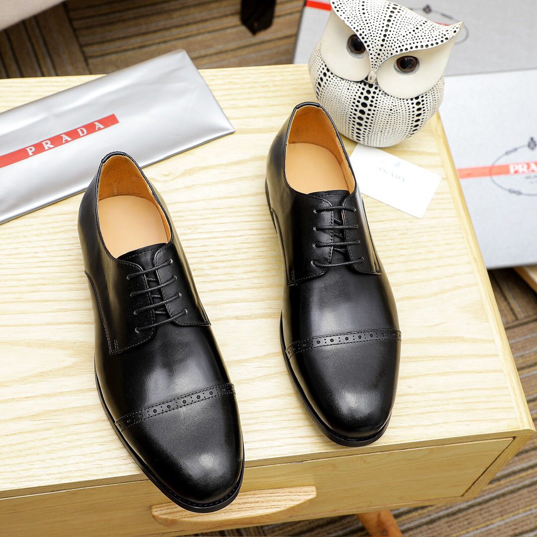 Prada men's leather shoes-77