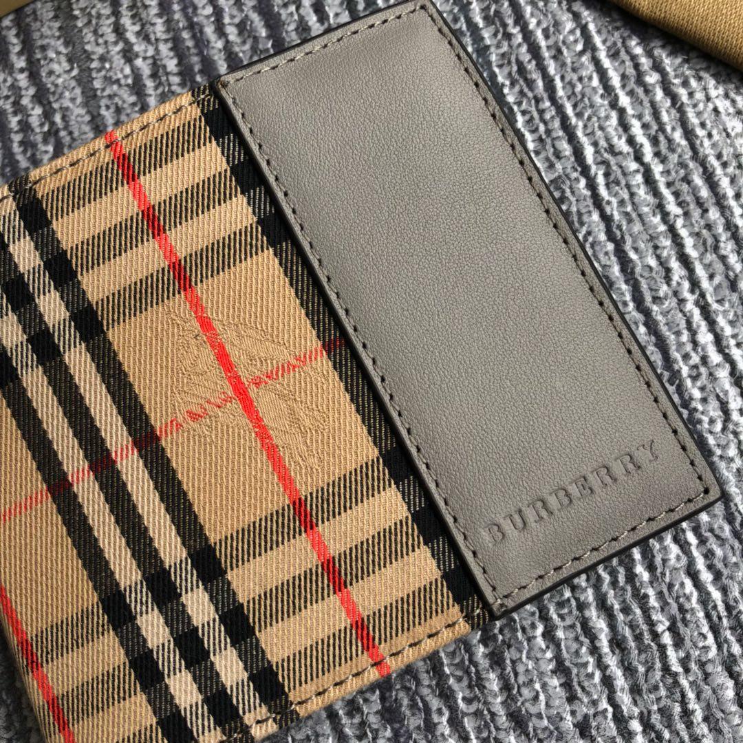 New Replcia Burberry Small Scale Check International Bifold Wallet Grey