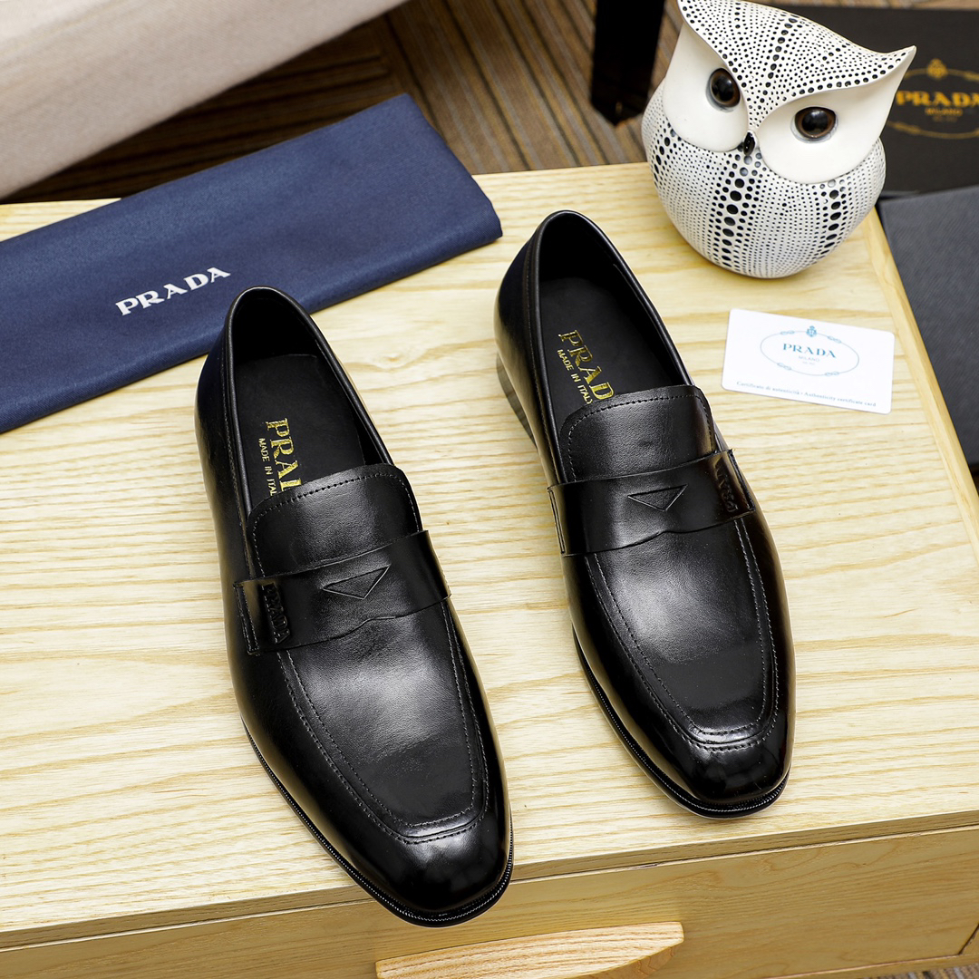 Prada men's leather shoes-82