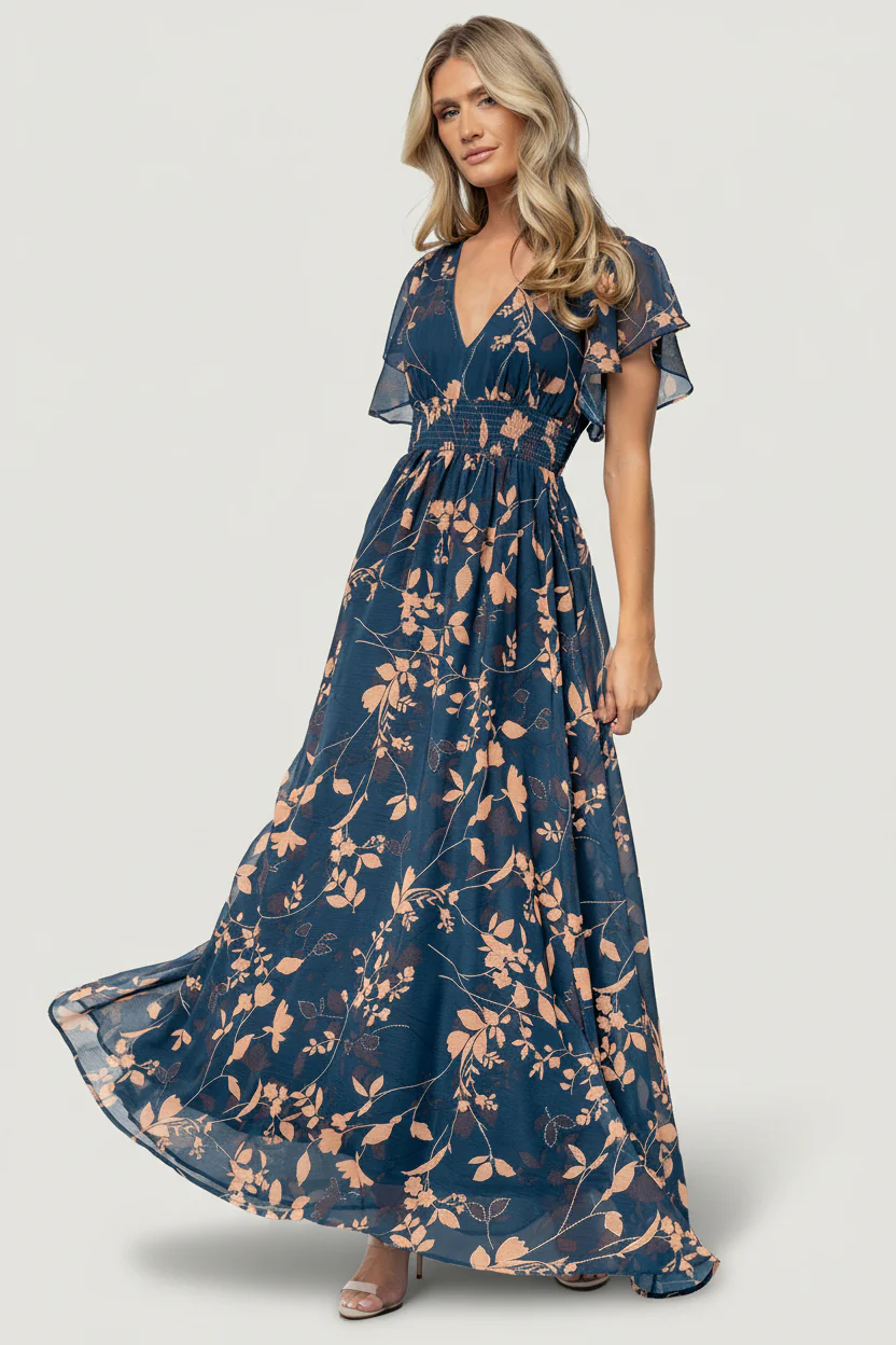 Lynlee Metallic Maxi Dress | Topaz