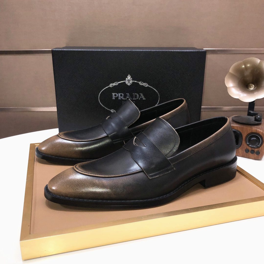 Prada men's leather shoes-35