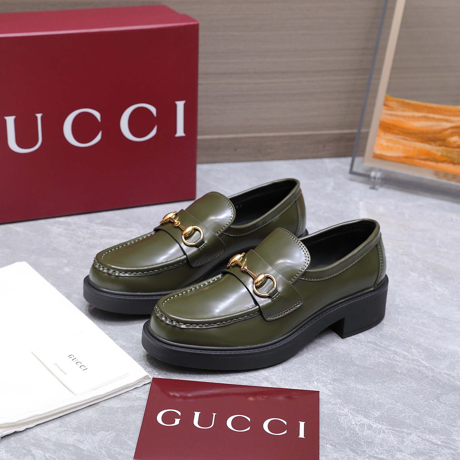 Gucci women's leather shoes-33