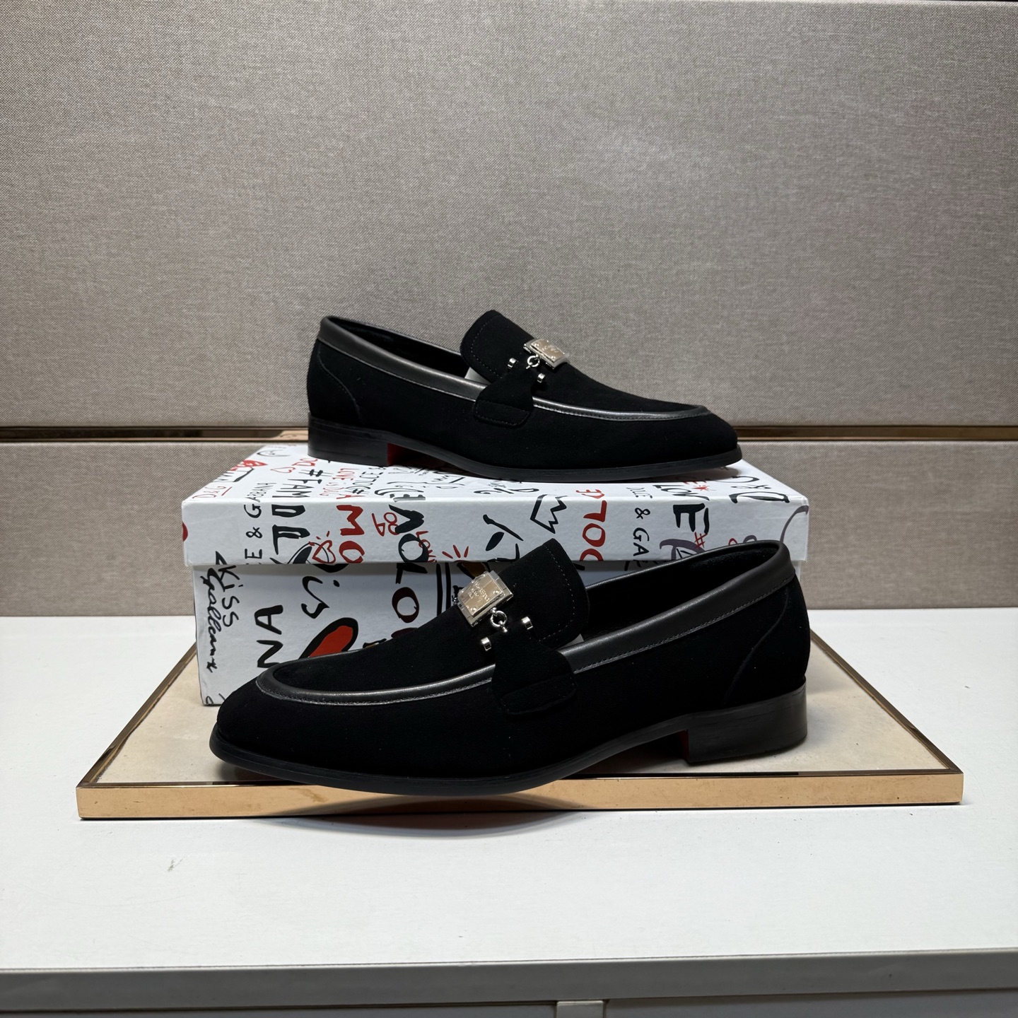 D&G men's leather shoes-109
