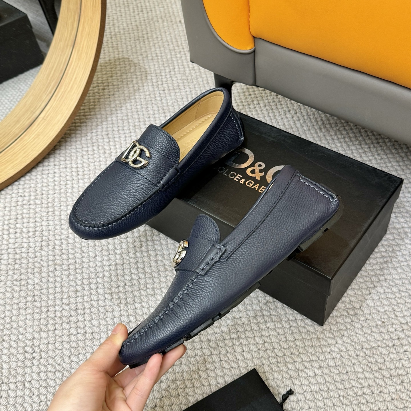 D&G men's leather shoes-76