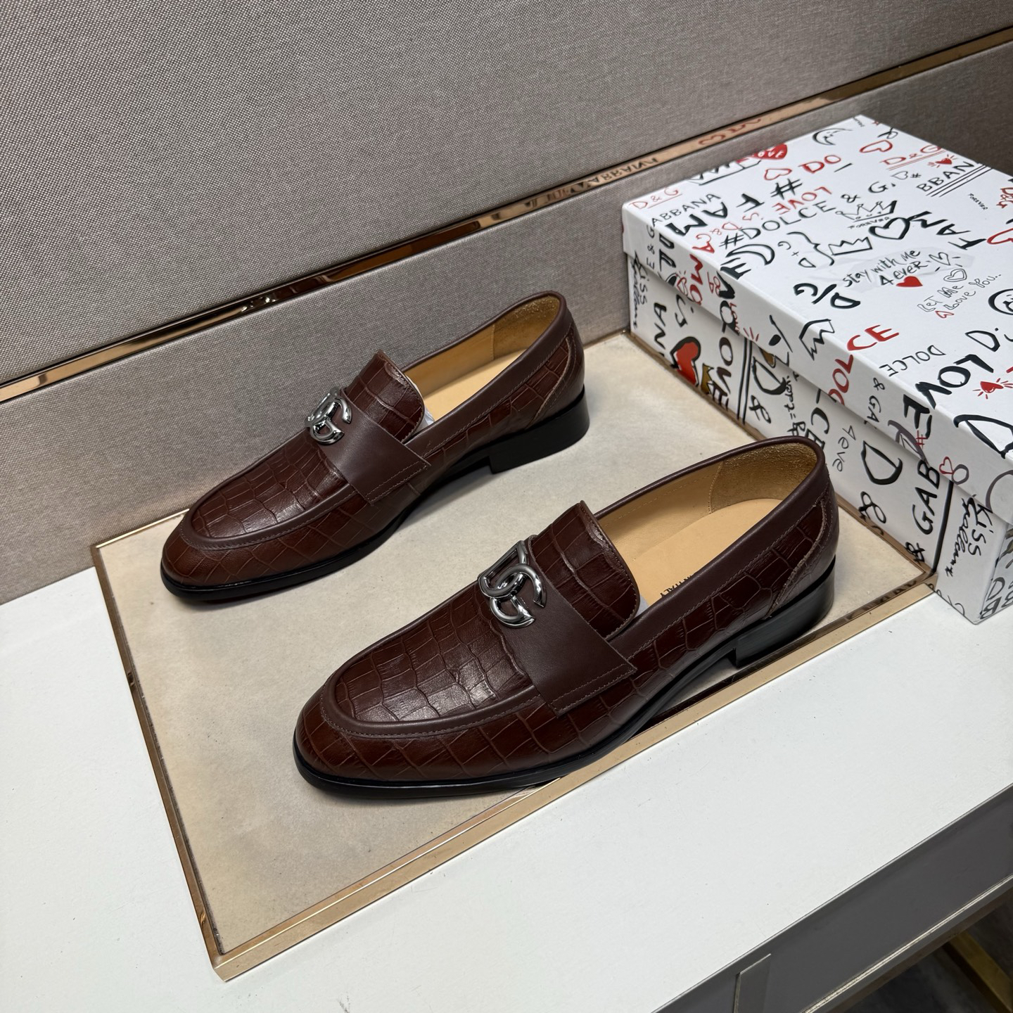 D&G men's leather shoes-97