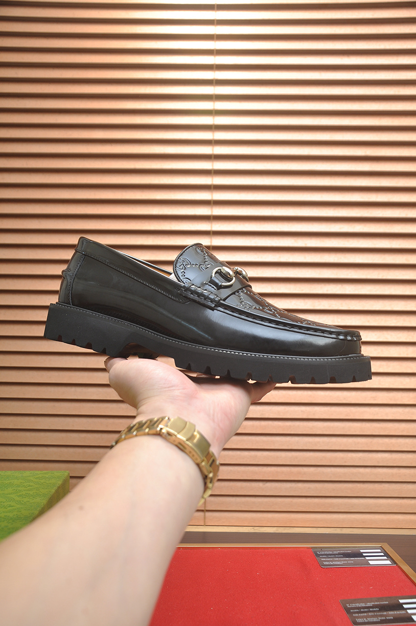 Gucci men's leather shoes-49