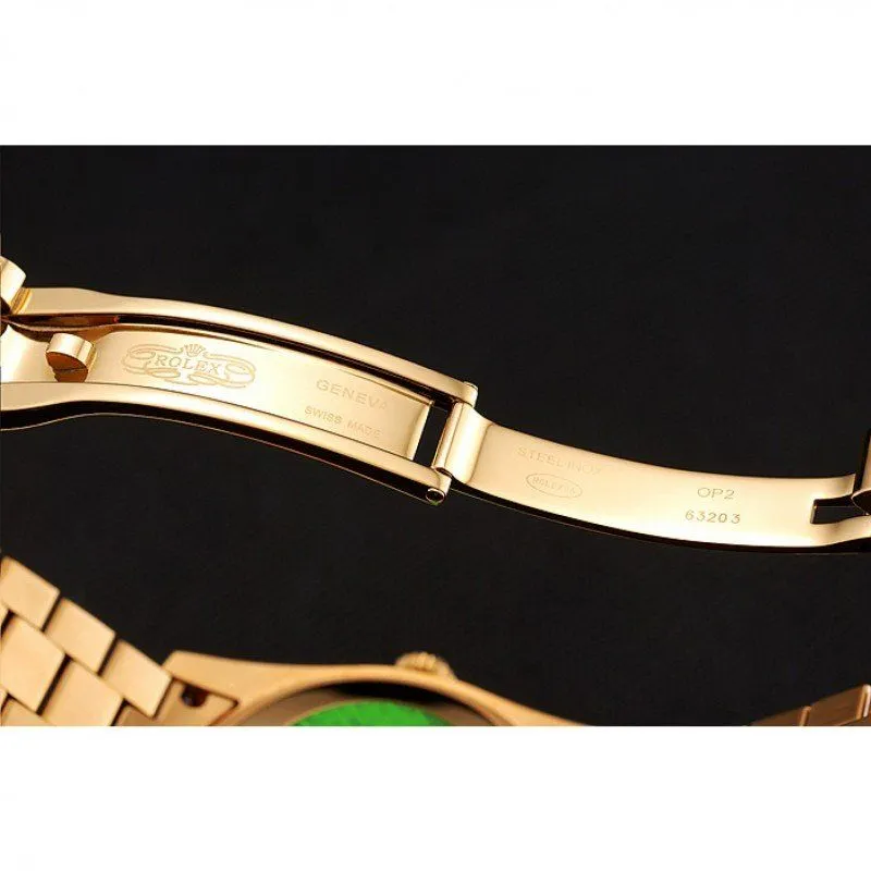 Swiss Day-Date Diamond Pave Gold Dial Gold Diamond Bracelet 1453954