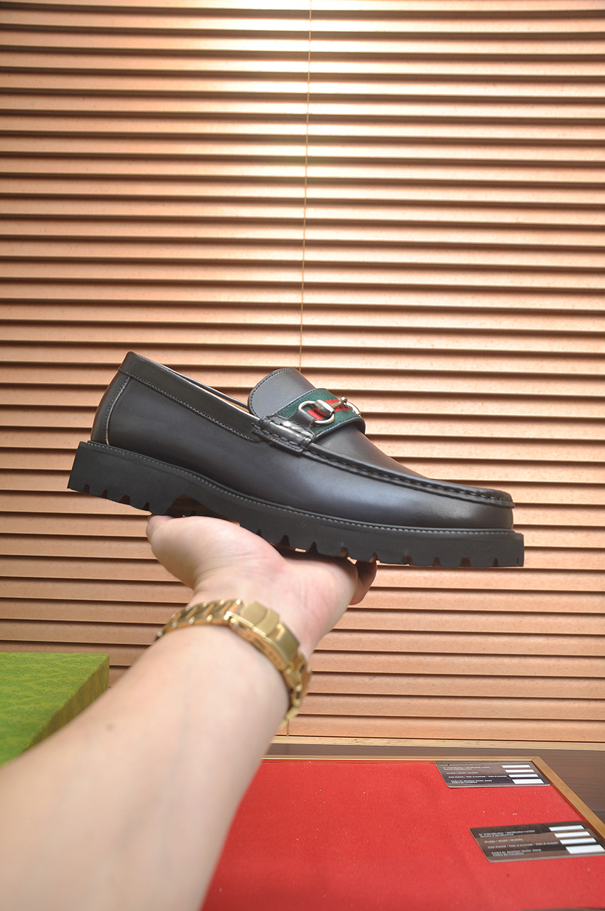 Gucci men's leather shoes-22